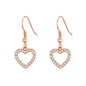 Rose Gold Plated Open Heart Drop Earrings Created with Zircondia® Crystals