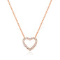 Rose Gold Plated Open Heart Necklace Created with Zircondia® Crystals