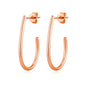 Rose Gold Plated Oval Hoop Earrings