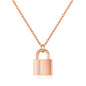 Rose Gold Plated Padlock Necklace Created with Zircondia® Crystals