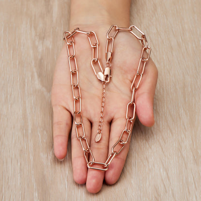 Rose Gold Plated Paperclip Necklace