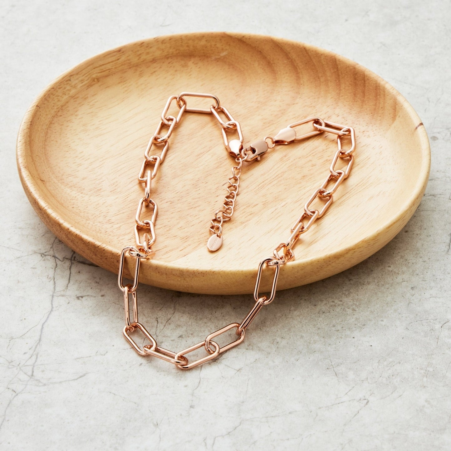 Rose Gold Plated Paperclip Necklace