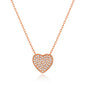 Rose Gold Plated Pave Heart Necklace Created with Zircondia® Crystals