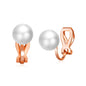 Rose Gold Plated Pearl Clip On Earrings