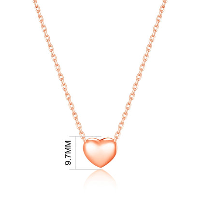 Rose Gold Plated Puffed Heart Necklace