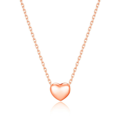 Rose Gold Plated Puffed Heart Necklace