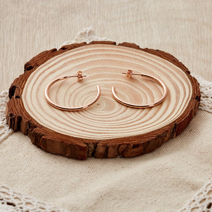 Rose Gold Plated Round Hoop Earrings