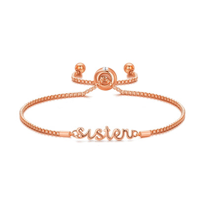 Rose Gold Plated Sister Bracelet Created with Zircondia® Crystals