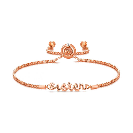 Rose Gold Plated Sister Bracelet Created with Zircondia® Crystals