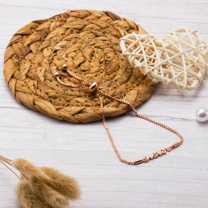 Rose Gold Plated Sister Bracelet with Quote Card Created with Zircondia® Crystals