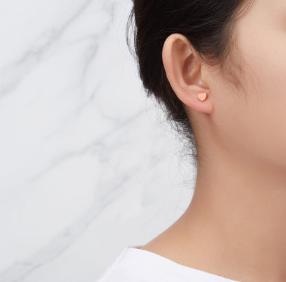 Rose Gold Plated Heart Stud Earrings with Quote Card