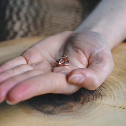Rose Gold Plated Sister Heart Stud Earrings with Quote Card