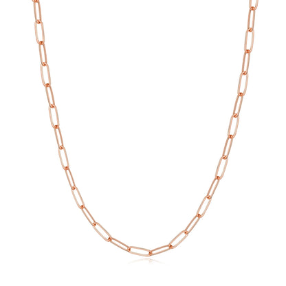 Rose Gold Plated Small Link Paperclip Necklace