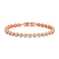 Rose Gold Plated Solitaire Bracelet Created with Zircondia® Crystals