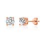 Rose Gold Plated Solitaire Crystal Stud Earrings Created with Zircondia® Crystals