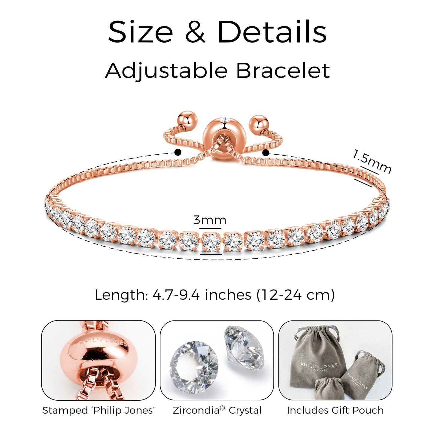Rose Gold Plated Solitaire Friendship Set Created with Zircondia® Crystals