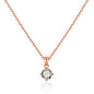 Rose Gold Plated Solitaire Necklace Created with Zircondia® Crystals