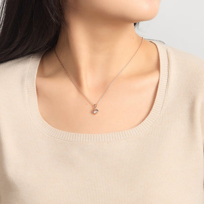 Rose Gold Plated Solitaire Necklace Created with Zircondia® Crystals