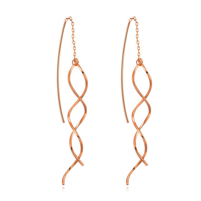 Rose Gold Plated Spiral Thread Earrings