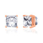 Rose Gold Plated Square Magnetic Clip On Stud Earrings Created with Zircondia® Crystals
