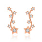 Rose Gold Plated Star Climber Earrings Created with Zircondia® Crystals
