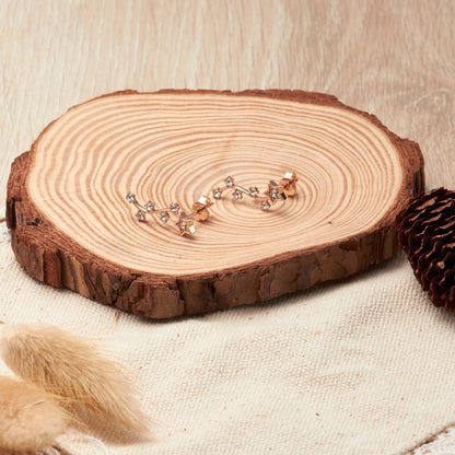 Rose Gold Plated Star Climber Earrings Created with Zircondia® Crystals