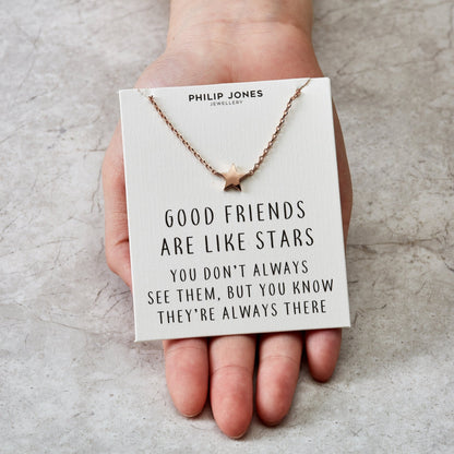Rose Gold Plated Star Necklace with Quote Card