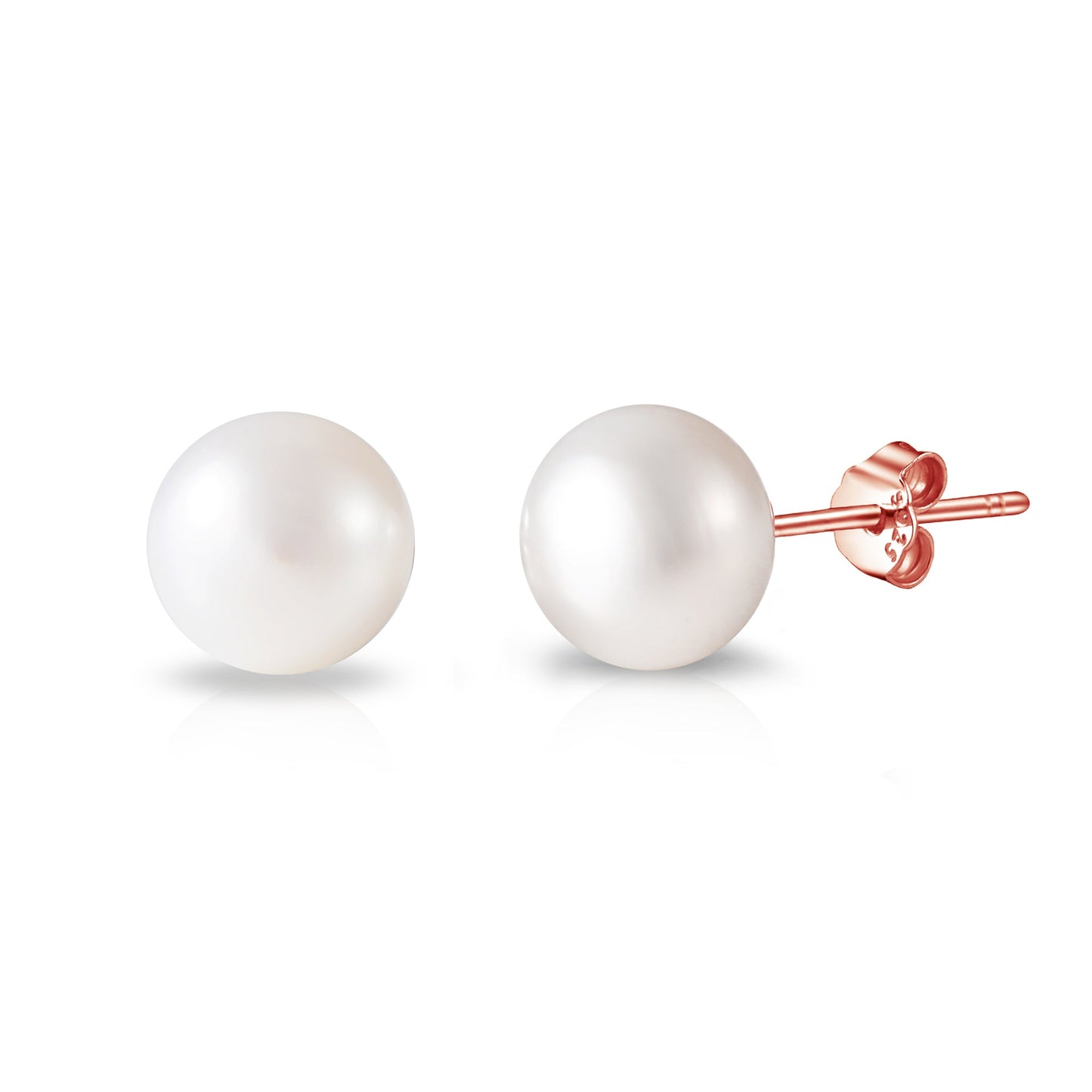 Rose Gold Plated Sterling Silver Pearl Earrings