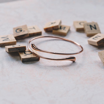 Rose Gold Plated Teardrop Bangle