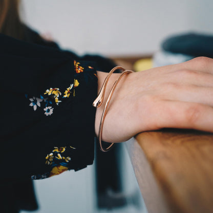 Rose Gold Plated Teardrop Bangle