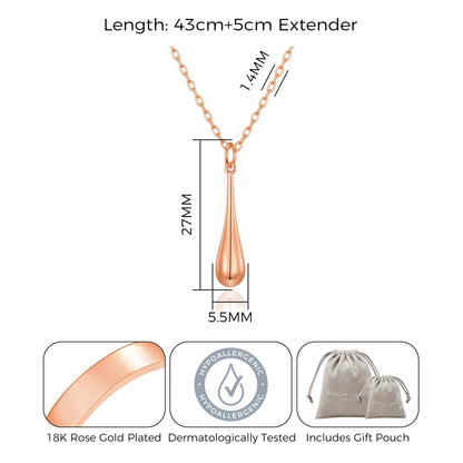Rose Gold Plated Teardrop Necklace