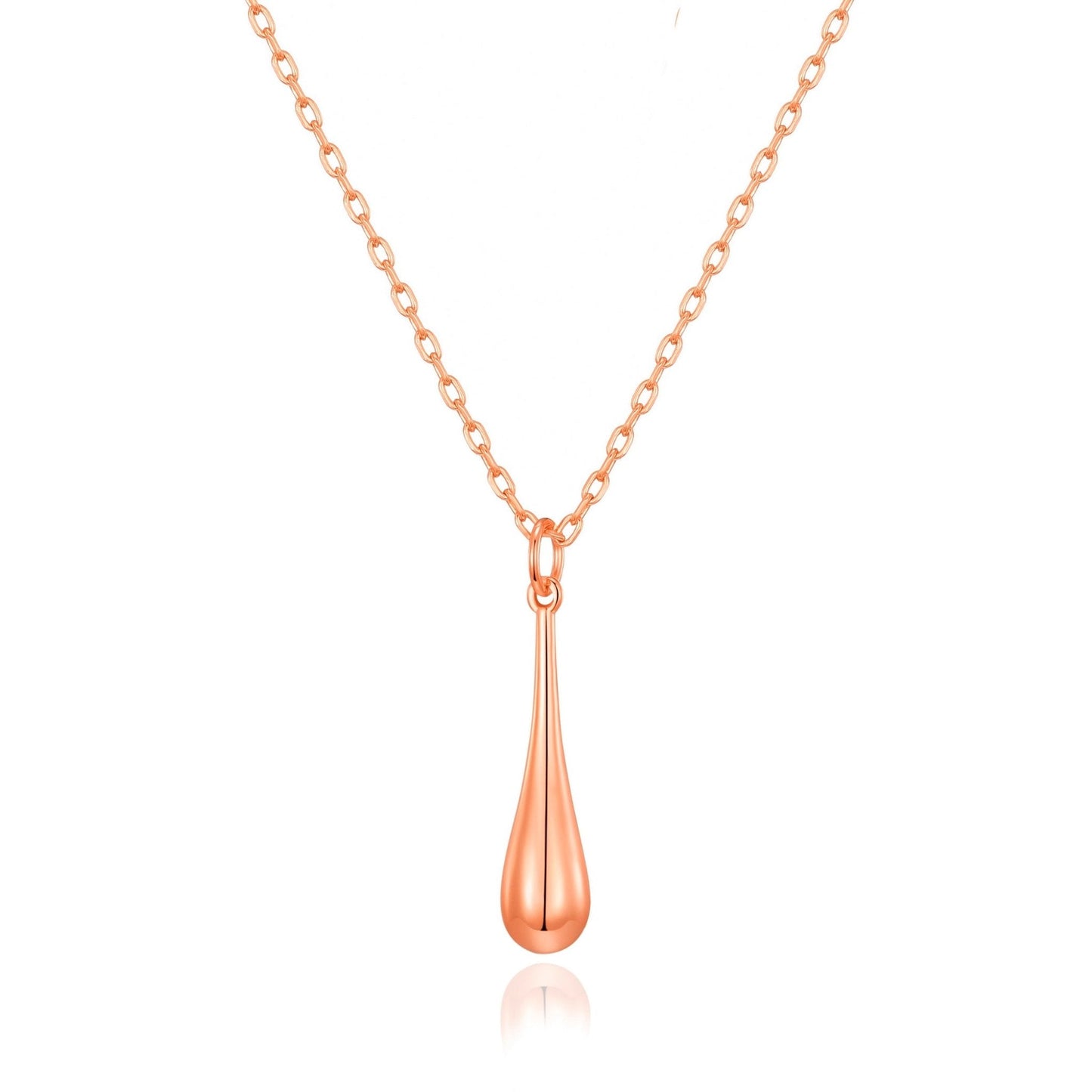 Rose Gold Plated Teardrop Necklace