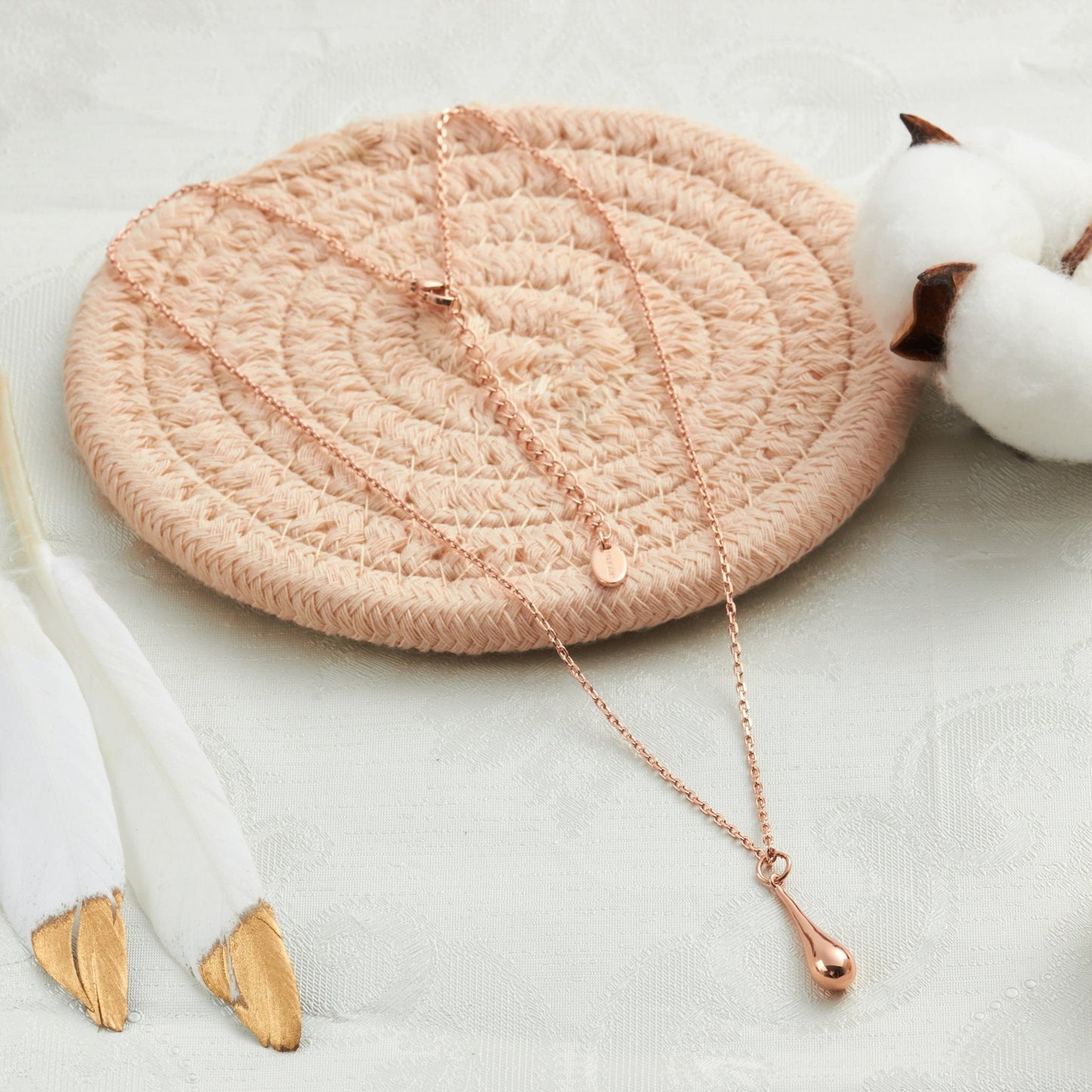 Rose Gold Plated Teardrop Necklace