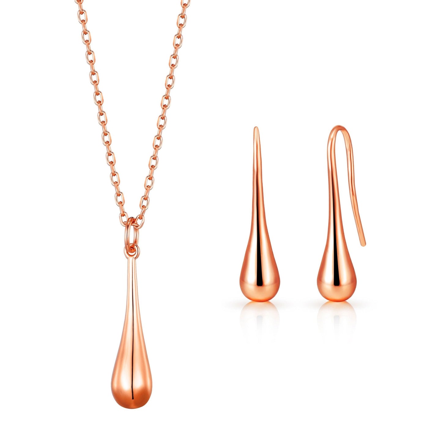 Rose Gold Plated Teardrop Set