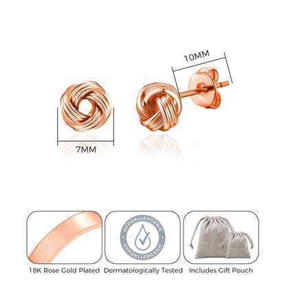 Rose Gold Plated Love Knot Earrings with Quote Card