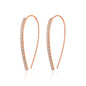 Rose Gold Plated Thread Earrings Created with Zircondia® Crystals