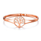 Rose Gold Plated Tree of Life Bangle Created with Zircondia® Crystals (7 Inch)