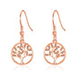 Rose Gold Plated Tree of Life Drop Earrings Created with Crystals from Zircondia®