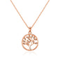 Rose Gold Plated Tree of Life Necklace Created with Zircondia® Crystals