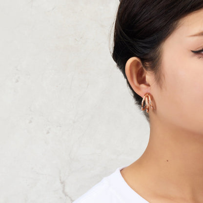 Rose Gold Plated Triple Illusion Hoop Earrings