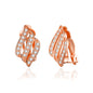 Rose Gold Plated Triple Row Clip On Earrings Created with Zircondia® Crystals