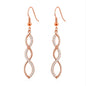 Rose Gold Plated Twist Drop Earrings Created with Zircondia® Crystals