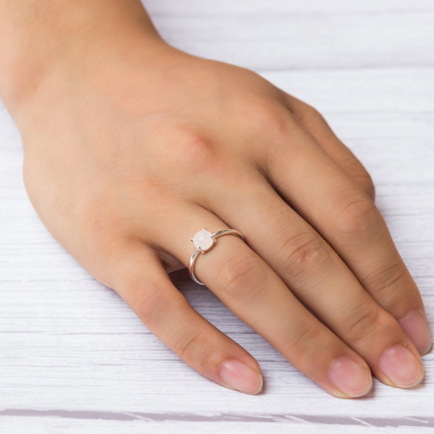 Rose Quartz Adjustable Ring