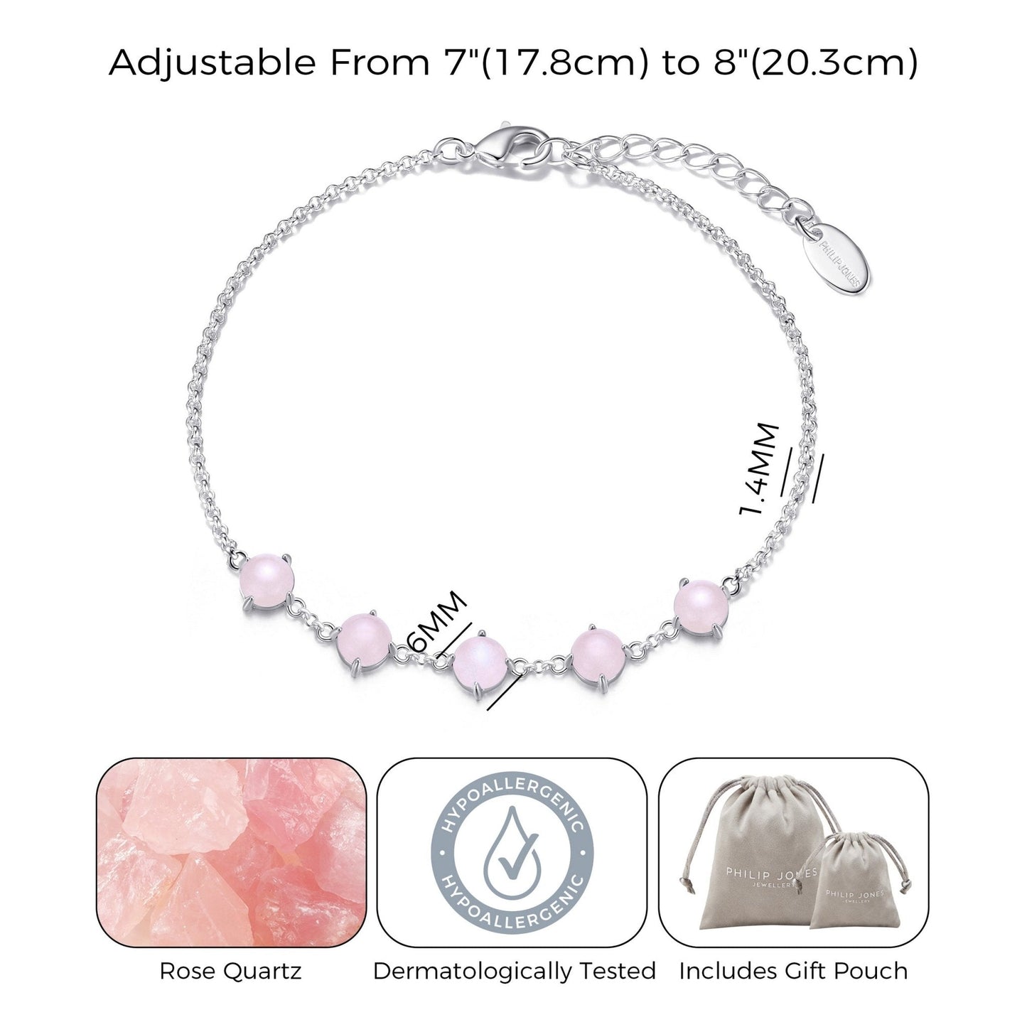 Rose Quartz Gemstone Bracelet