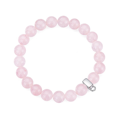 Rose Quartz Gemstone Charm Stretch Bracelet