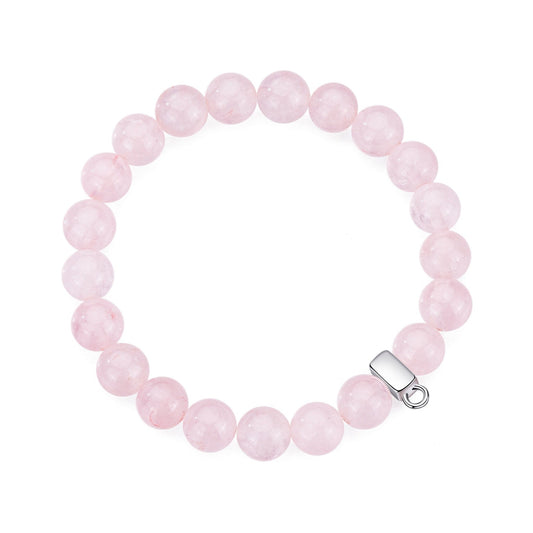 Rose Quartz Gemstone Charm Stretch Bracelet