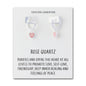 Rose Quartz Gemstone Heart Charm Hoop Earrings with Quote Card