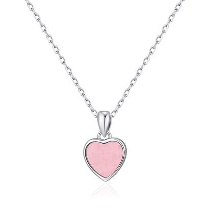 Rose Quartz Gemstone Heart Necklace