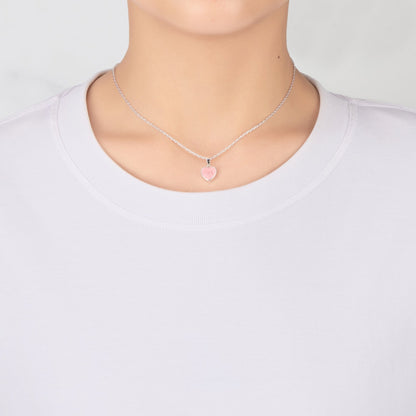 Rose Quartz Gemstone Heart Necklace