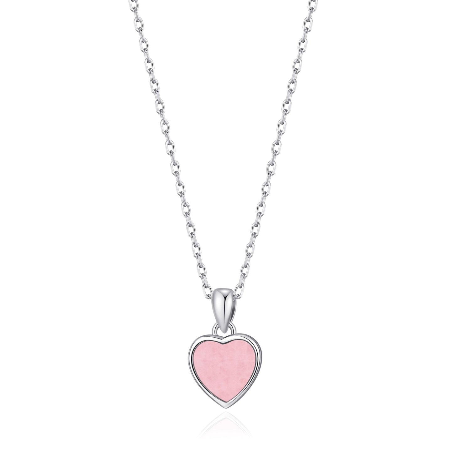 Rose Quartz Gemstone Heart Necklace
